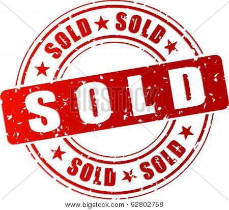 Red Sold Stamp
