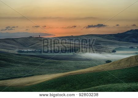Sunrise Over The Crete Senesi