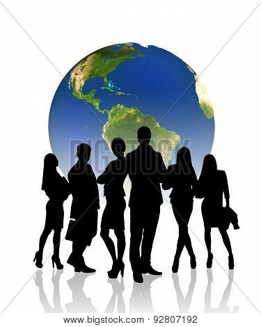 Global business, silhouettes