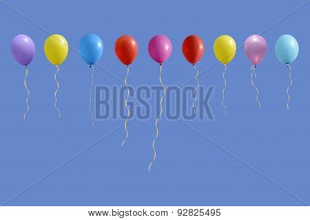 Set Of Colourful Birthday Or Party Balloons