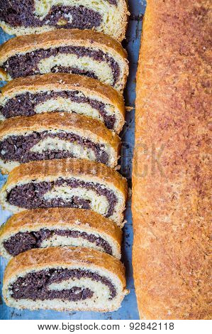 Homemade Poppy Seed Cake On A Tinware