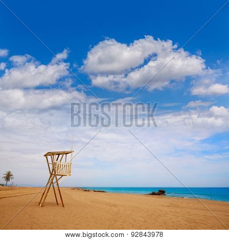 Almeria Mojacar beach lifeguard in Mediterranean sea of Spain