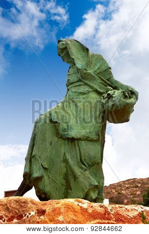 Mojacar Almeria mojaquera statue woman in Mediterranean Spain