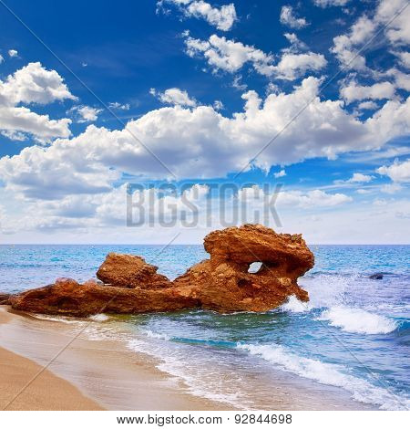 Almeria Mojacar beach in Mediterranean sea of Spain