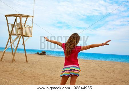 Almeria Mojacar beach girl in Mediterranean sea of Spain