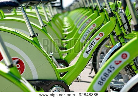 Budapest, Hungary - June 01 2014:new Budapest Bike Hire Called 