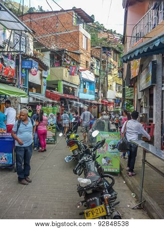 Poor Town In Medellin Colombia