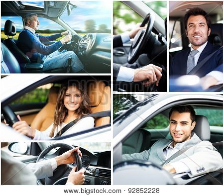 Portrait of people driving their cars