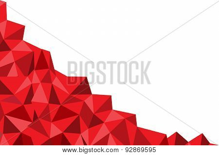 red poly on the white background