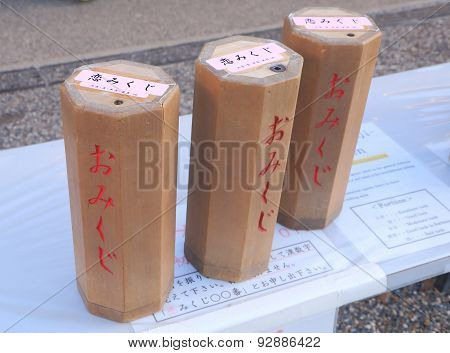 Japanese love omikuji, fortune telling stick