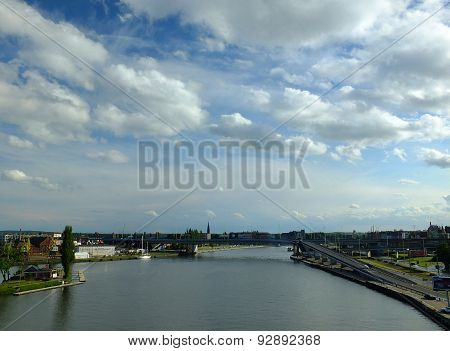 Odra river in Szczecin