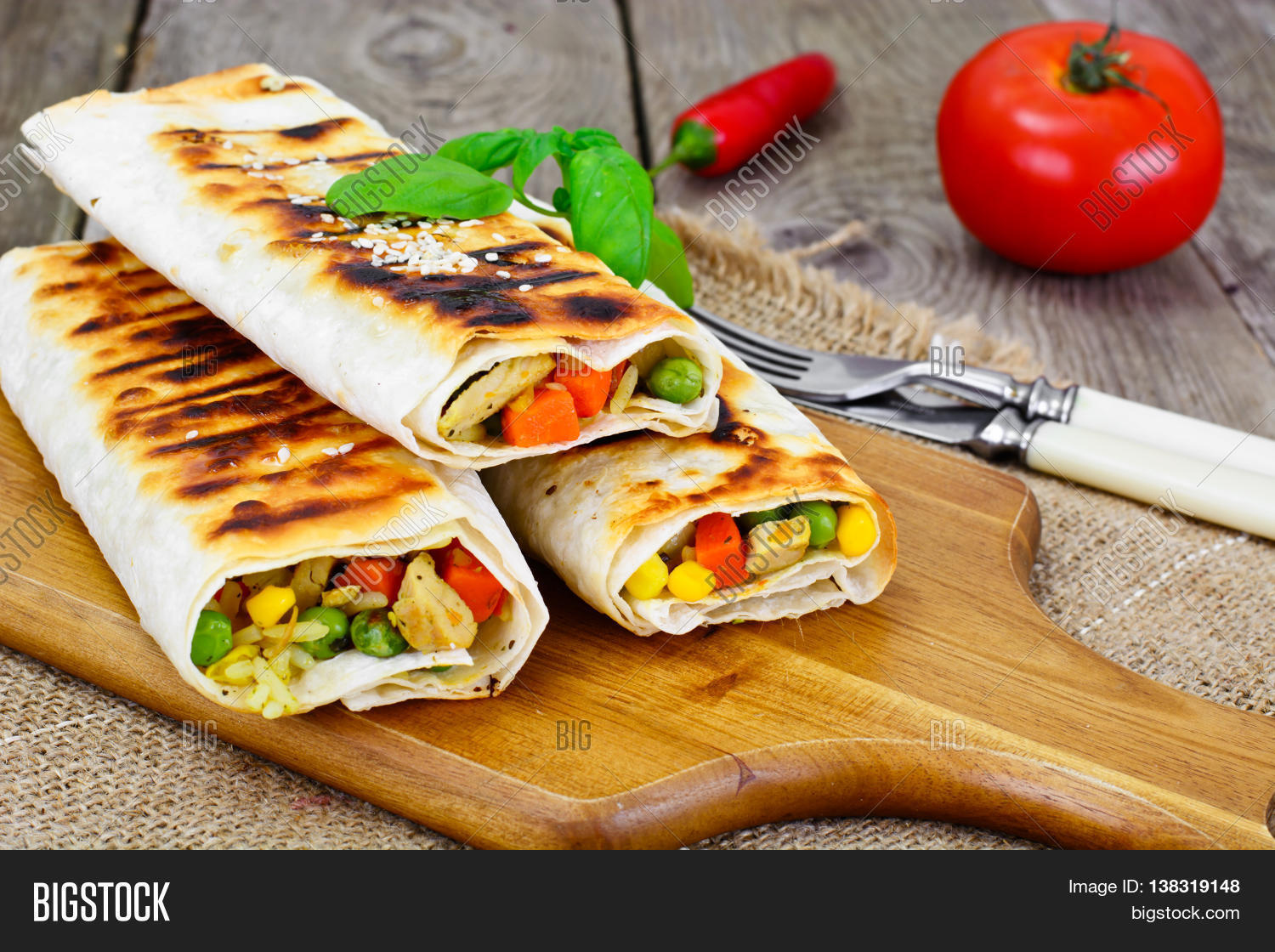 Shawarma Lavash Rice Image & Photo (Free Trial) Bigstock