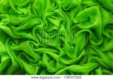 Fabric Waves Background Cloth Wave Green Satin Clothes Texture