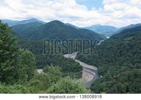 Shahe River Valley of the Sochi coast of Krasnodar region