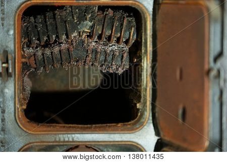 Solid-fuel boiler in the boiler room