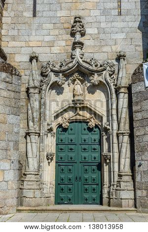Principal Door Of The Guarda Cathedral. Portugal.