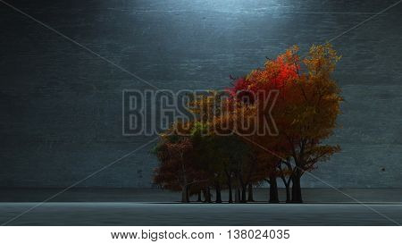 Autumnal Trees 3D Render