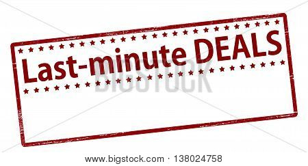 Rubber stamp with text last minute deals inside vector illustration