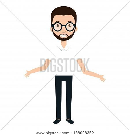 man cartoon design over white backrgound, vector illustration graphic.