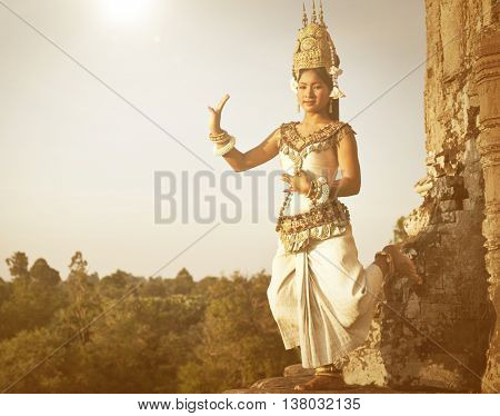 Aspara Dancers at Angkor Wat Concept