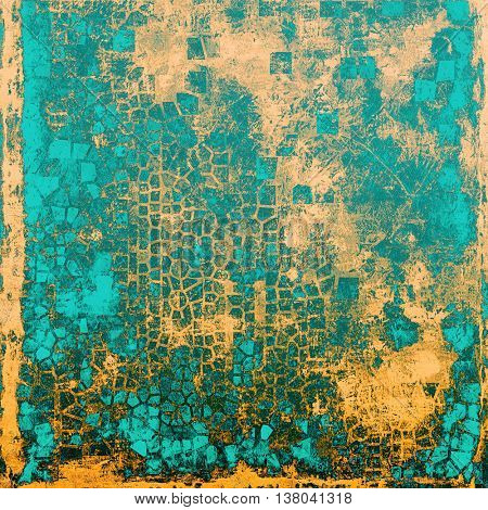 Abstract faded retro background or shabby texture with vintage style design and different color patterns: yellow (beige); brown; blue; cyan; gray