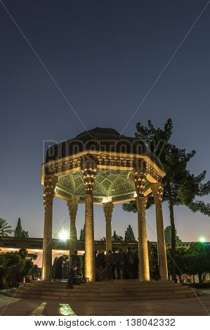 Tomb Of Hafez The Great Iranian Poet In Shiraz At Night