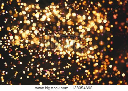 Twinkly Lights and Stars Christmas Background . Holiday festival backdrop