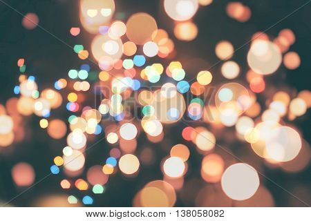 Twinkly Lights and Stars Christmas Background .