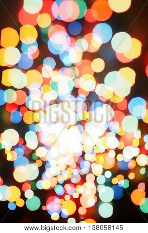 Twinkly Lights and Stars Christmas Background .