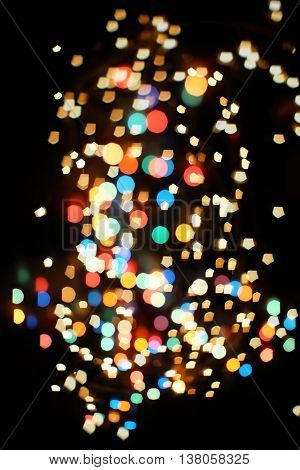Twinkly Lights and Stars Christmas Background .