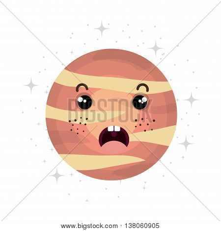 Planet of milky way galaxy, colorful isolated flat mercury icon vector illustration graphic.