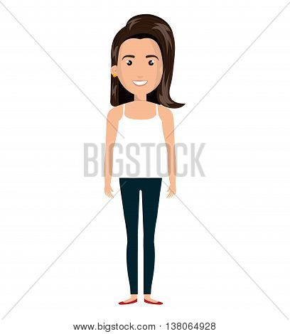 Young and beautiful woman with hair pompadour cartoon design, vector illustration graphic design.