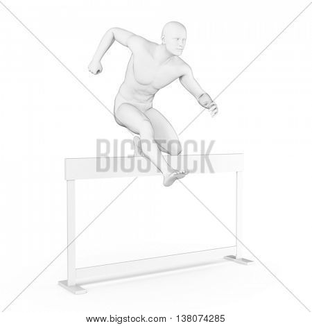 3d rendered illustration of a hurdler