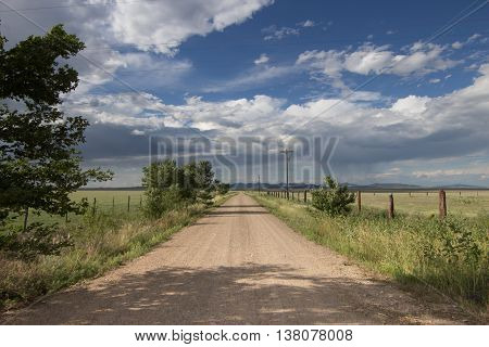 A lonely, sparsely traveled rural road on the Eastern New Mexico high plains.