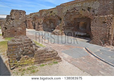 CHARLESTON SOUTH CAROLINA 06 25 2016: Fort Sumter is a sea fort in Charleston notable for 2 battles of the American Civil War. was one of a number of many special forts planned after the War of 1812
