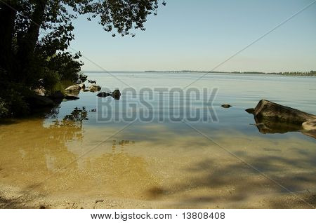 Stranden på floden Dnepr