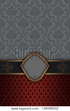 Vintage background with decorative borderframe and old-fashioned patterns.