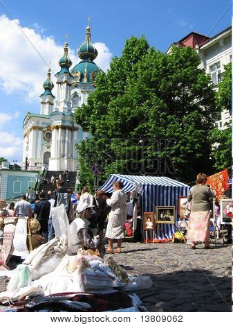 Andrey ränna i Kiev city, Ukraina