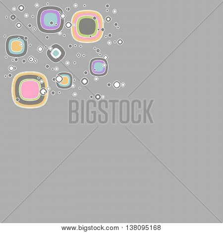 Squares and rhombuses on a gray background vector