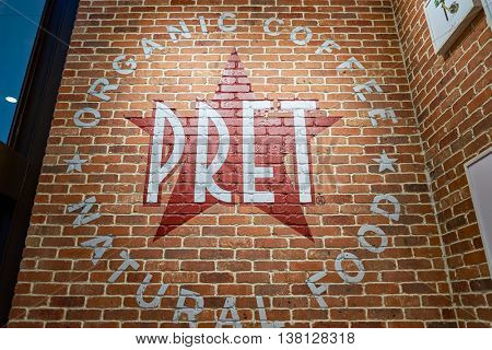 CHICAGO, IL - CIRCA MARCH, 2016: inside of Pret a Manger. Pret a Manger is a sandwich shop chain based in the United Kingdom