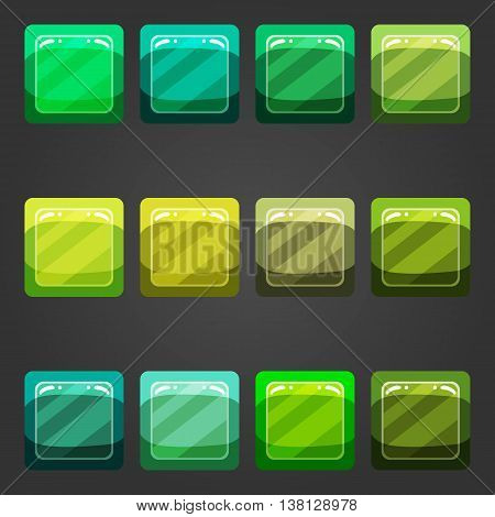 Set of game interface button color. Button for web or game design.