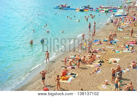 Crowded Crimea Beach
