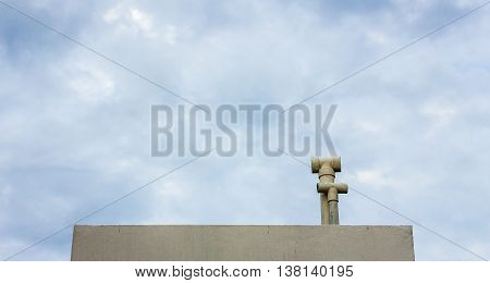 PVC pipe in daylight and cloudy sky