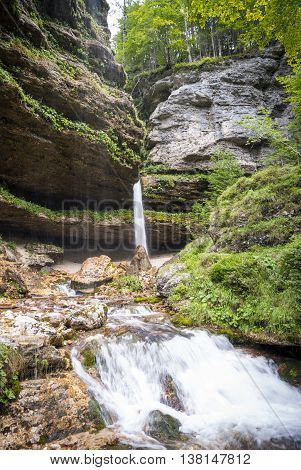 Pericnik Waterfall In Slovenia