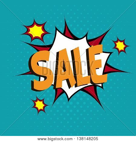 Comic template vector Pop-Art bubble design sale dialog. Burst retro graphic talk communication boom pop art speech bubble. Balloon fun sale element pop art speech bubble dialog humor cloud.