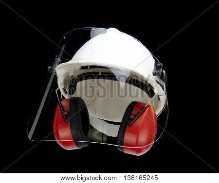 Safety helmet, Ears protection and  Eyes protection