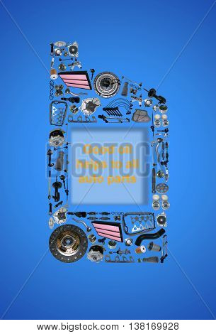 One liter canister of engine oil. Canister oils collected from auto parts. Spare parts of original and aftermarket for passenger cars. Canister gear oil with spare parts and auto parts.