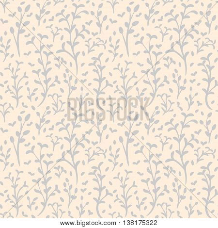 Seamless pattern with branches and leaves for design wedding card and invitation.