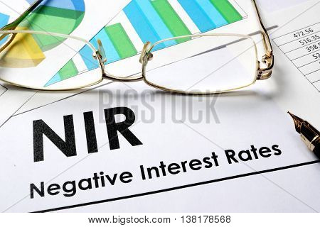 Paper with words NIR  as Negative Interest Rate