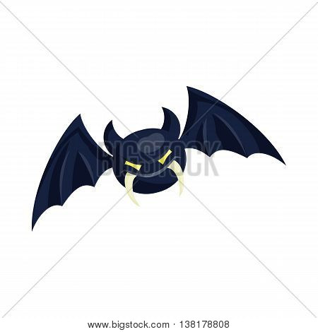 Bat icon in cartoon style on a white background